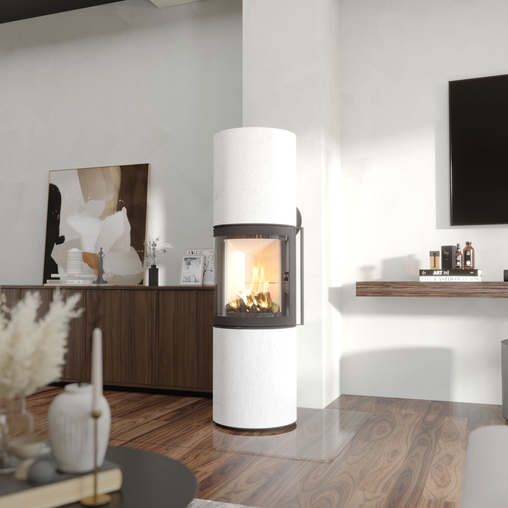 neocube R Bianco Aurora – Aurora-Glaskeramik in Bianco — helles, ruhiges Statement-Stück.